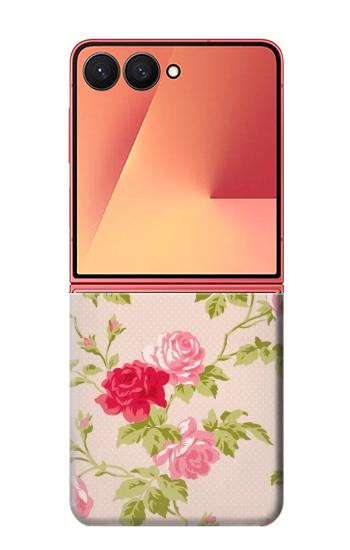 S3037 Jolie Flora Rose Cottage Etui Coque Housse pour Samsung Galaxy Z Flip 7
