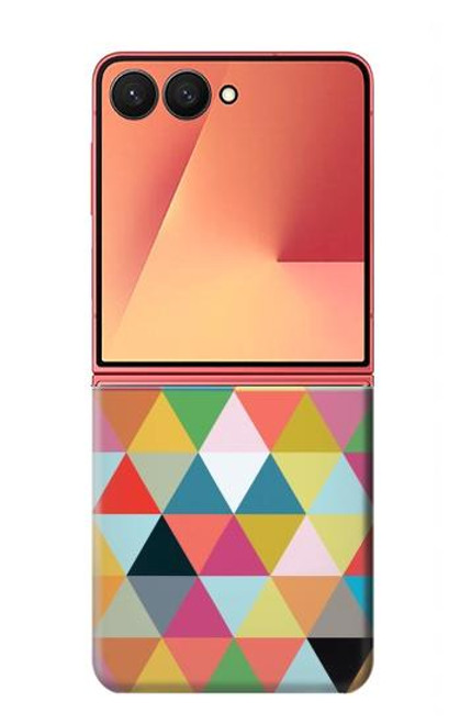 S3049 Triangles Couleurs vibrantes Etui Coque Housse pour Samsung Galaxy Z Flip 7