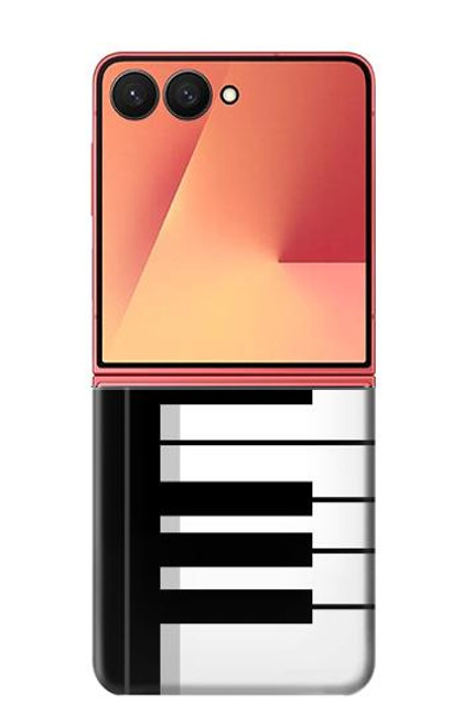 S3078 Noir et blanc Clavier de piano Etui Coque Housse pour Samsung Galaxy Z Flip 7