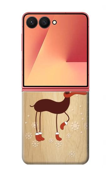 S3081 Bois Raindeer imprimé graphique Etui Coque Housse pour Samsung Galaxy Z Flip 7