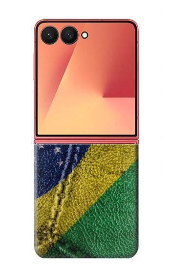 S3297 Brésil Drapeau graphique Football Millésime Etui Coque Housse pour Samsung Galaxy Z Flip 7