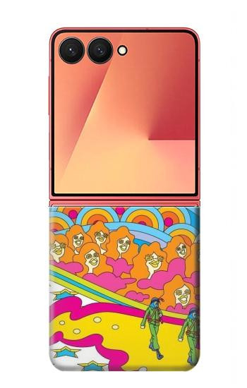 S3407 hippie Art Etui Coque Housse pour Samsung Galaxy Z Flip 7