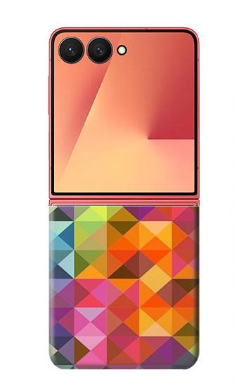S3477 Motif abstrait de diamant Etui Coque Housse pour Samsung Galaxy Z Flip 7