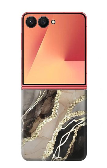 S3700 Imprimé graphique or marbré Etui Coque Housse pour Samsung Galaxy Z Flip 7