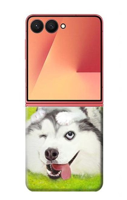 S3795 Peinture Husky Sibérien Ludique Chaton Grincheux Etui Coque Housse pour Samsung Galaxy Z Flip 7