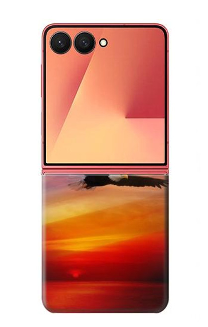 S3841 Pygargue à tête blanche volant dans un ciel coloré Etui Coque Housse pour Samsung Galaxy Z Flip 7