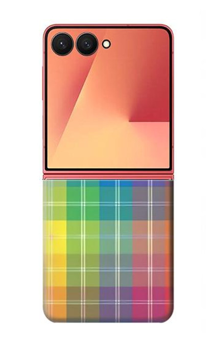 S3942 Tartan à carreaux arc-en-ciel LGBTQ Etui Coque Housse pour Samsung Galaxy Z Flip 7