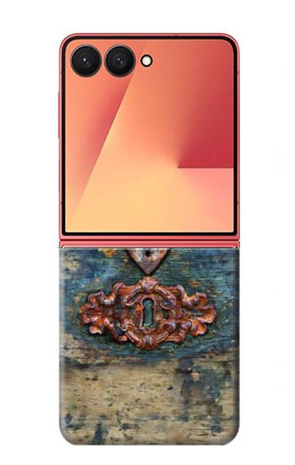 S3955 Porte Météo Vintage avec Trou de Serrure Etui Coque Housse pour Samsung Galaxy Z Flip 7