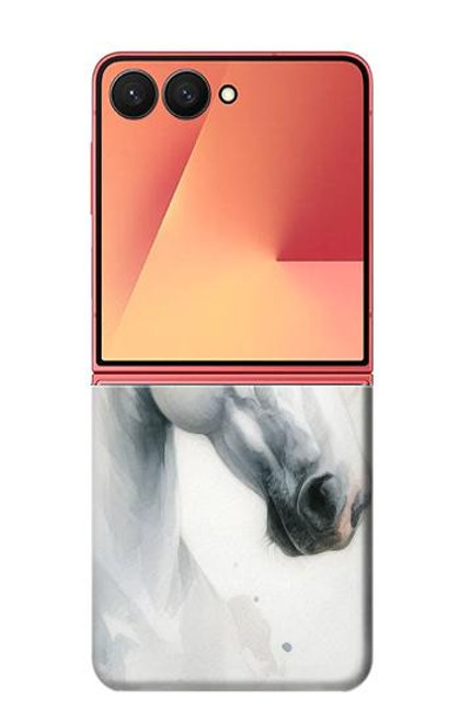 S4025 Peinture de cheval blanc Etui Coque Housse pour Samsung Galaxy Z Flip 7