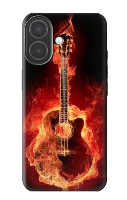 S0415 Graver guitare feu Etui Coque Housse pour iPhone 17