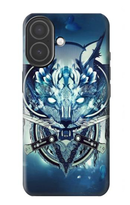 S1135 Loup avec des couteaux Roche Etui Coque Housse pour iPhone 17