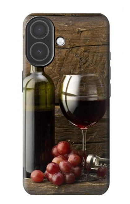 S1316 Raisins Bouteille et un verre de vin rouge Etui Coque Housse pour iPhone 17