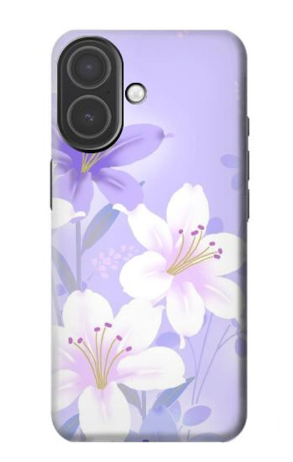 S2361 Fleurs blanches Violet Etui Coque Housse pour iPhone 17