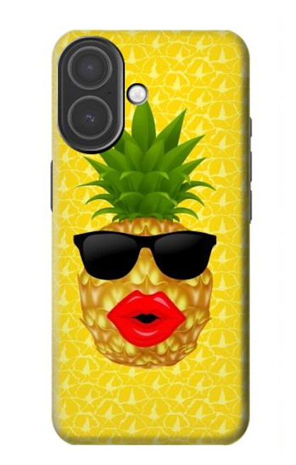 S2443 Baiser drôle d'ananas Lunettes de soleil Etui Coque Housse pour iPhone 17