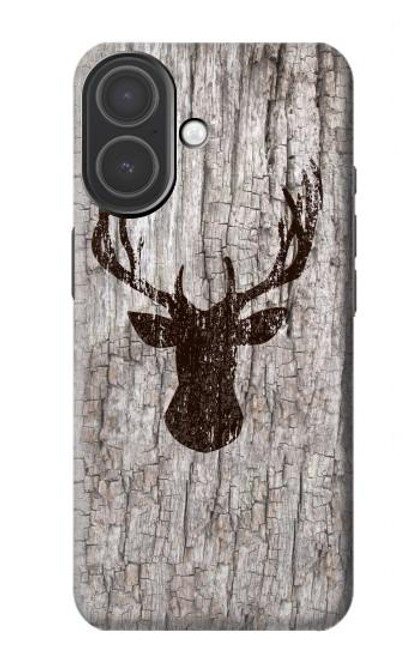 S2505 Tête de Renne Vieux bois Texture graphique Etui Coque Housse pour iPhone 17