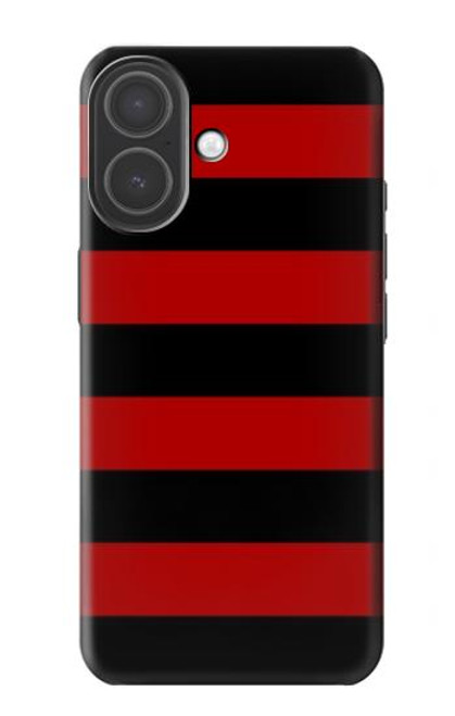 S2638 Noir et Rouge rayé Etui Coque Housse pour iPhone 17