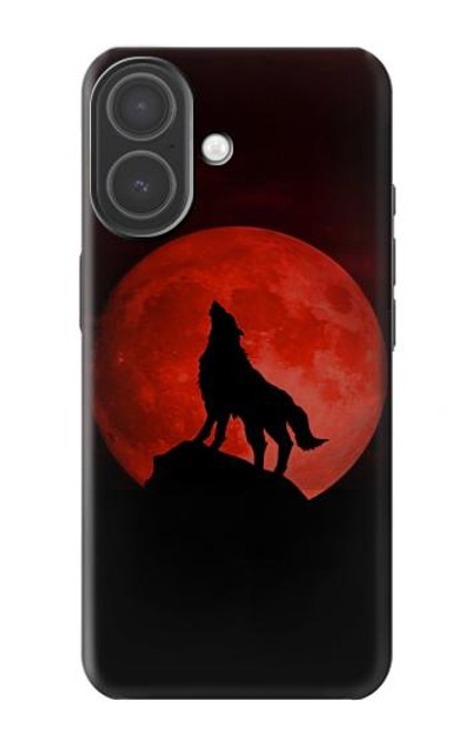 S2955 Loup Hurlant Rouge Lune Etui Coque Housse pour iPhone 17
