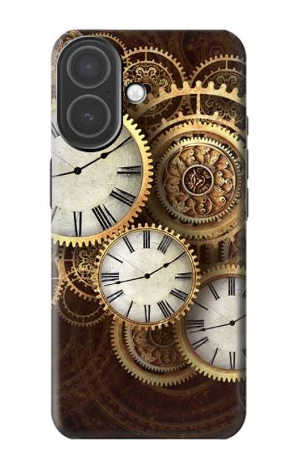 S3172 Horloge or Etui Coque Housse pour iPhone 17