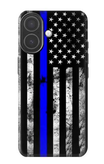S3244 Ligne Bleu mince Etats-Unis Etui Coque Housse pour iPhone 17