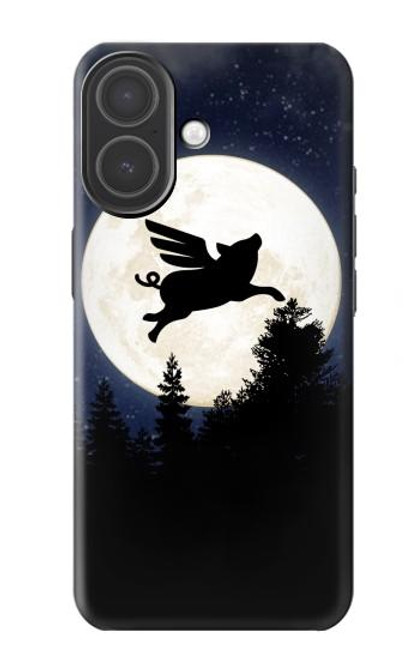 S3289 Cochon Volant Pleine Lune Nuit Etui Coque Housse pour iPhone 17