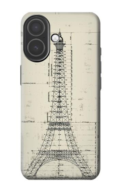 S3474 Dessin Architectural Eiffel Etui Coque Housse pour iPhone 17