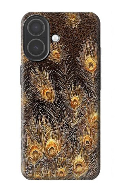 S3691 Plume de paon d'or Etui Coque Housse pour iPhone 17