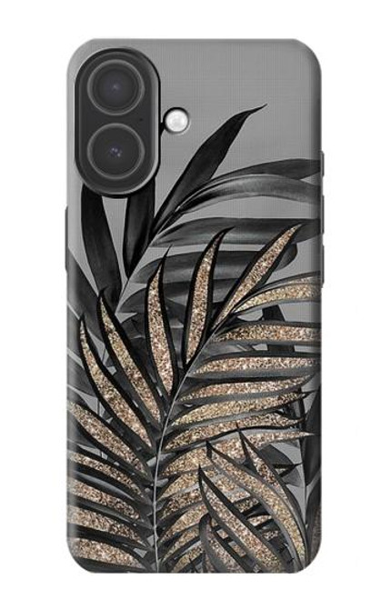S3692 Feuilles de palmier gris noir Etui Coque Housse pour iPhone 17