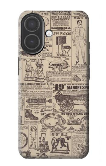 S3819 Papier Vintage rétro Etui Coque Housse pour iPhone 17