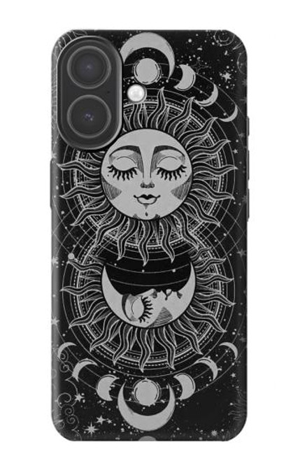 S3854 Visage de soleil mystique Croissant de lune Etui Coque Housse pour iPhone 17