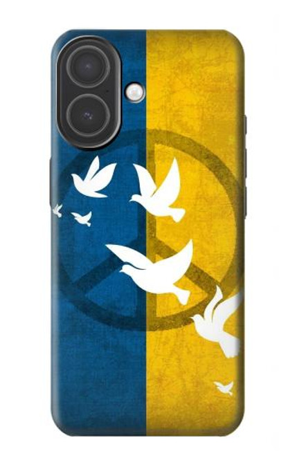 S3857 Colombe de la paix drapeau ukrainien Etui Coque Housse pour iPhone 17