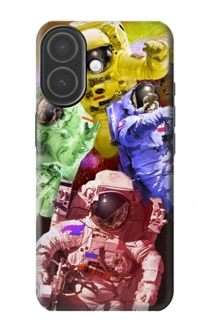 S3914 Galaxie colorée de costume d'astronaute de nébuleuse Etui Coque Housse pour iPhone 17