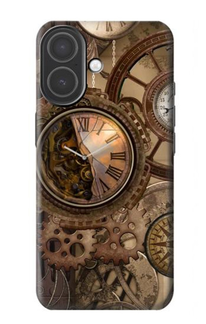 S3927 Boussole Horloge Gage Steampunk Etui Coque Housse pour iPhone 17