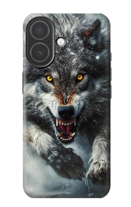 S3965 Loup en colère courant Etui Coque Housse pour iPhone 17