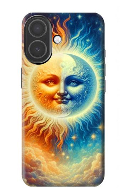 S3966 Soleil artistique et lune Etui Coque Housse pour iPhone 17