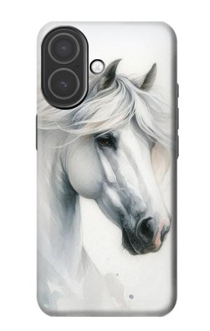 S4025 Peinture de cheval blanc Etui Coque Housse pour iPhone 17
