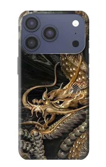 S0426 Dragon d'or Etui Coque Housse pour iPhone 17 Pro, 18 Pro