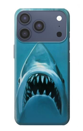 S0830 Requin blanc Etui Coque Housse pour iPhone 17 Pro, 18 Pro