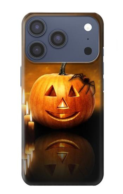 S1083 Citrouille araignée bougies Halloween Etui Coque Housse pour iPhone 17 Pro