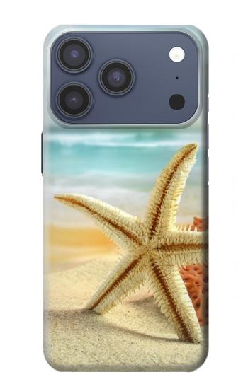 S1117 Étoiles de mer sur la plage Etui Coque Housse pour iPhone 17 Pro, 18 Pro