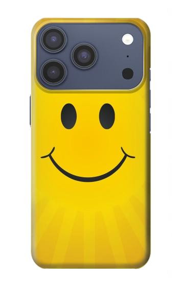 S1146 Sourire Soleil Jaune Etui Coque Housse pour iPhone 17 Pro, 18 Pro