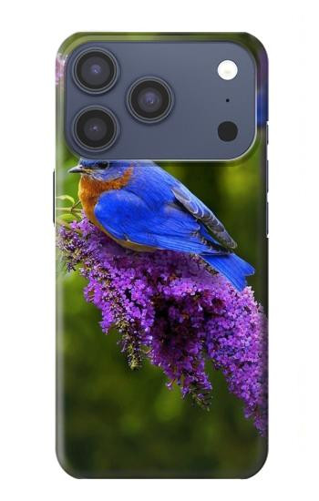 S1565 Oiseau bleu de bonheur Bleu Oiseau Etui Coque Housse pour iPhone 17 Pro, 18 Pro