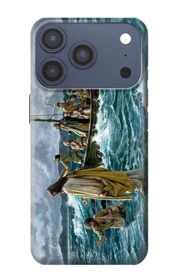 S1722 Jésus marcher sur la mer Etui Coque Housse pour iPhone 17 Pro, 18 Pro