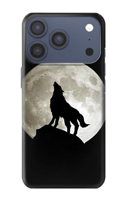 S1981 Loup hurlant à la lune Etui Coque Housse pour iPhone 17 Pro
