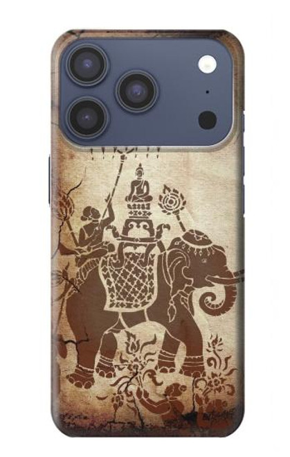 S2102 Art de la peinture thaïlandaise Bouddha sur Elephant Etui Coque Housse pour iPhone 17 Pro