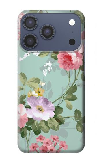 S2178 Peinture Fleur Art Floral Etui Coque Housse pour iPhone 17 Pro, 18 Pro