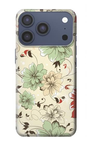 S2179 Motif Fleur Floral Art Millésime Etui Coque Housse pour iPhone 17 Pro, 18 Pro