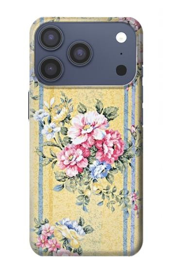 S2229 Fleurs millésimé Etui Coque Housse pour iPhone 17 Pro, 18 Pro