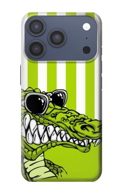 S2323 Crocodile vert drôle d'alligator Etui Coque Housse pour iPhone 17 Pro