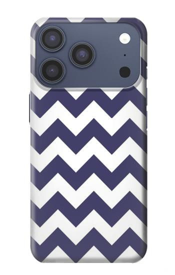 S2345 Marine Bleu Shavron Zig zag Etui Coque Housse pour iPhone 17 Pro, 18 Pro