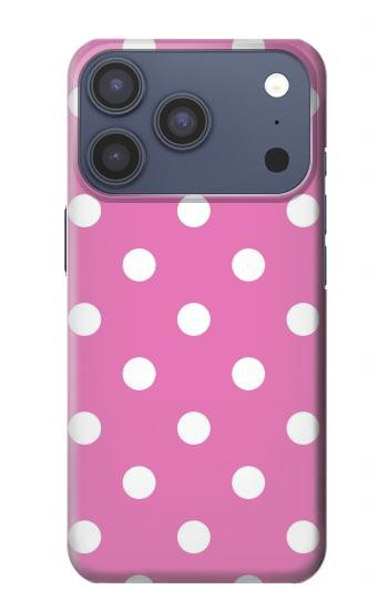 S2358 Rose à pois Etui Coque Housse pour iPhone 17 Pro, 18 Pro